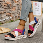 Damen Sportliche Sandalen mit elastischen Riemen und rutschfester Sohle R&B