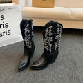 Damen Cowboy-Stiefel mit eleganter Stickerei und modernem Wedge-Design R&B