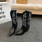 Damen Cowboy-Stiefel mit eleganter Stickerei und modernem Wedge-Design R&B