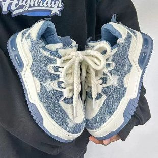 Damen Sportliche Denim Sneaker mit dämpfender Sohle und modischem Design R&B