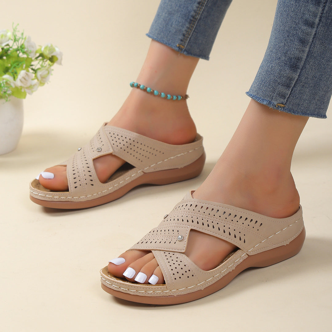 Damen Komfortable Clogs mit atmungsaktiven Perforationen und ergonomischem Fußbett R&B