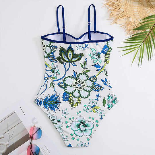 Damen Einteiler Badeanzug mit elegantem Wickelrock R&B
