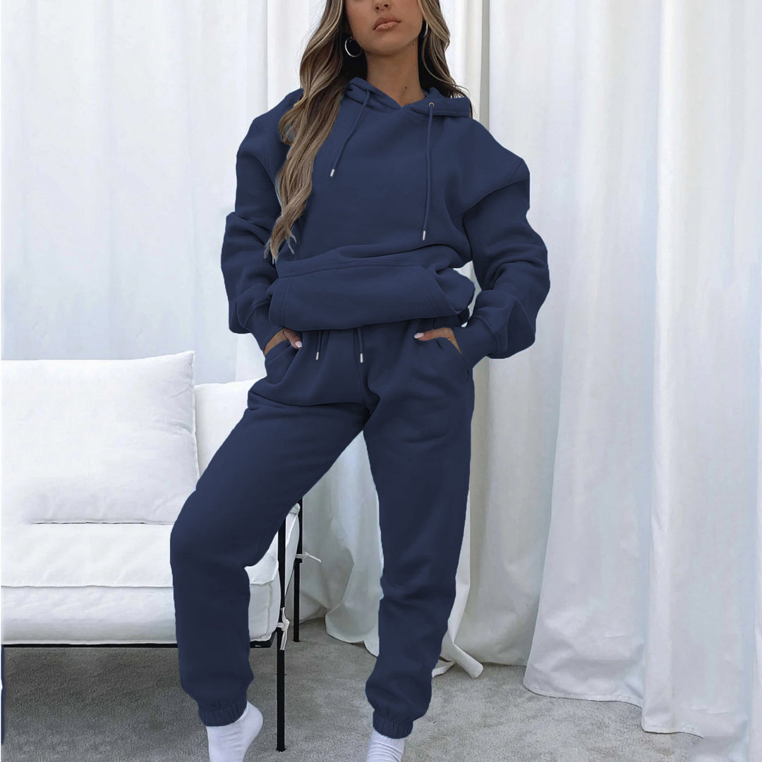 Damen lässiger Kapuzenpullover mit lockerer Passform und bequemen Jogginghosen R&B