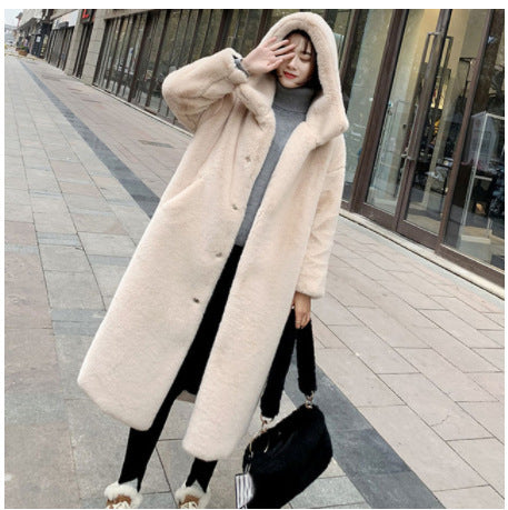 Damen Kuscheliger Oversized-Mantel mit hohem Kragen und Seitentaschen R&B