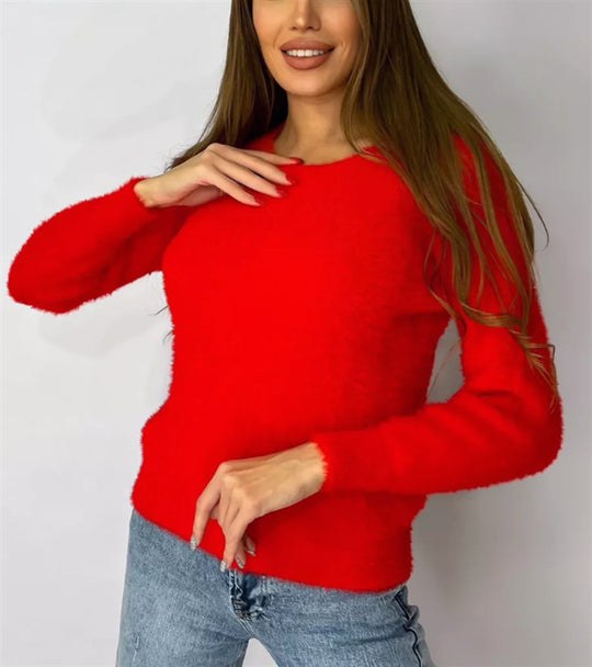 Damen Flauschiger Modischer Pullover R&B