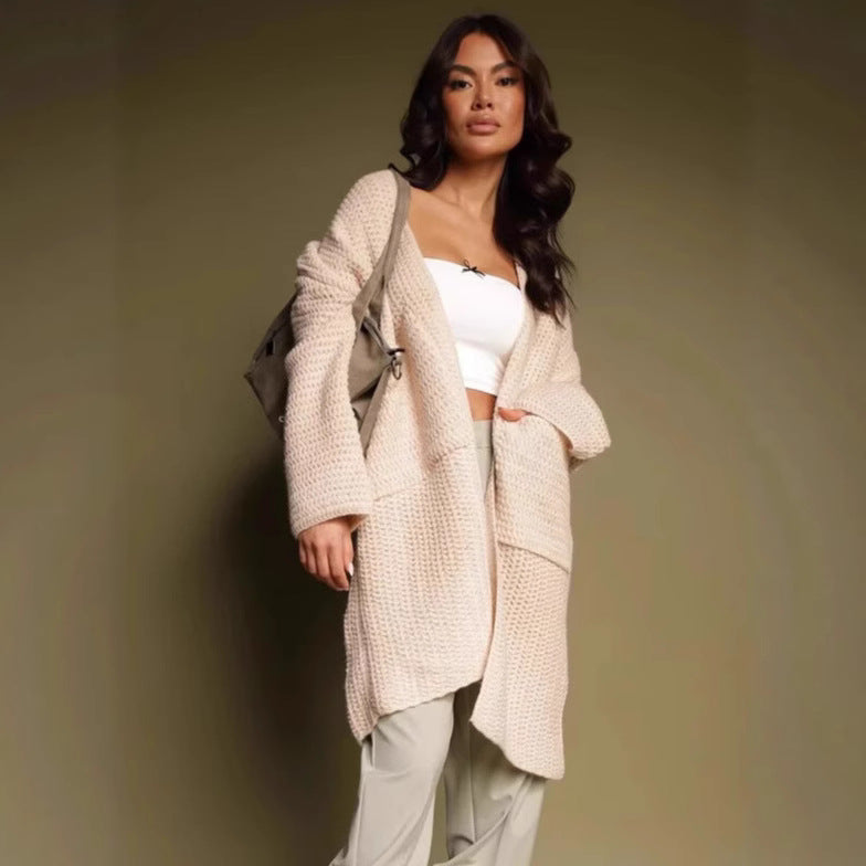 Damen Grobstrickjacke mit lässigem Schnitt und praktischen Taschen R&B