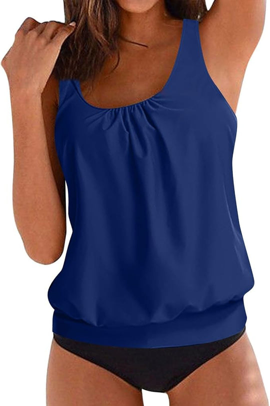 Damen lässiges Top mit gerafftem Saum R&B