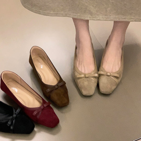 Damen elegante Ballerinas mit modischer Schleife und weich gepolsterter Innensohle Heidi Mode