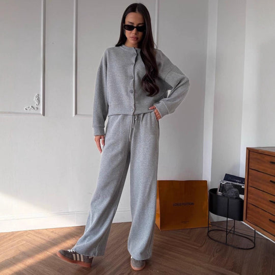 Damen lässiger Cardigan und Jogginghose Set R&B