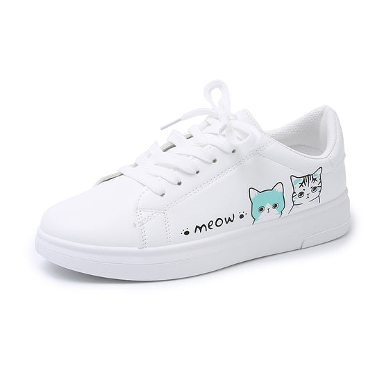 Damen Sneaker mit verspieltem Katzenmotiv und bequemer Sohle R&B