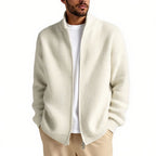 Herren Strickjacke mit hohem Kragen und praktischem Reißverschluss R&B