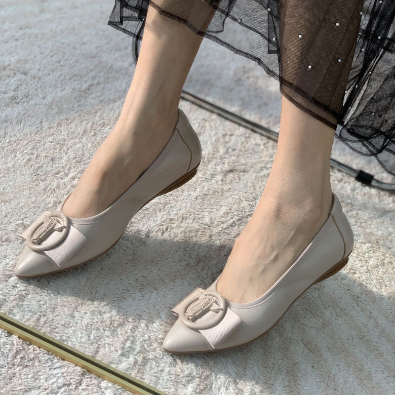 Damen Elegante spitz zulaufende Ballerinas mit modischem Schleifen-Detail  1779181375