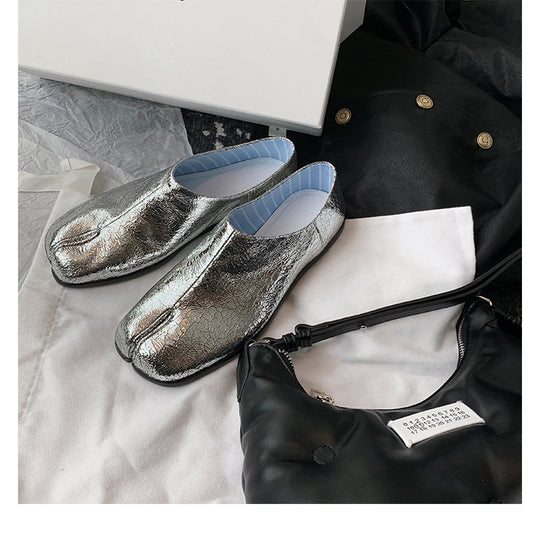 Damen modische Slipper mit glänzender Oberfläche und bequemem Schnitt R&B