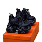 Damen Modische Plateau-Sneaker mit glamourösen Akzenten