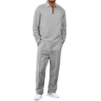 Herren Sportliches Relaxed-Fit Freizeitset mit Stehkragen R&B