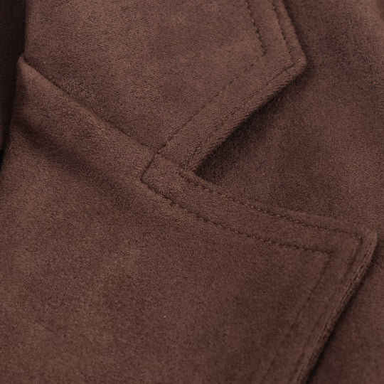 Damen Kunstlederblazerjacke mit tailliertem Schnitt und großem Gürtel R&B
