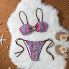 Damen Bandeau-Bikini mit glamourösem Muschelmuster R&B