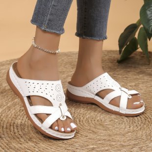 Damen Relaxsandalen mit perforiertem Obermaterial und anatomischer Fußbettung R&B