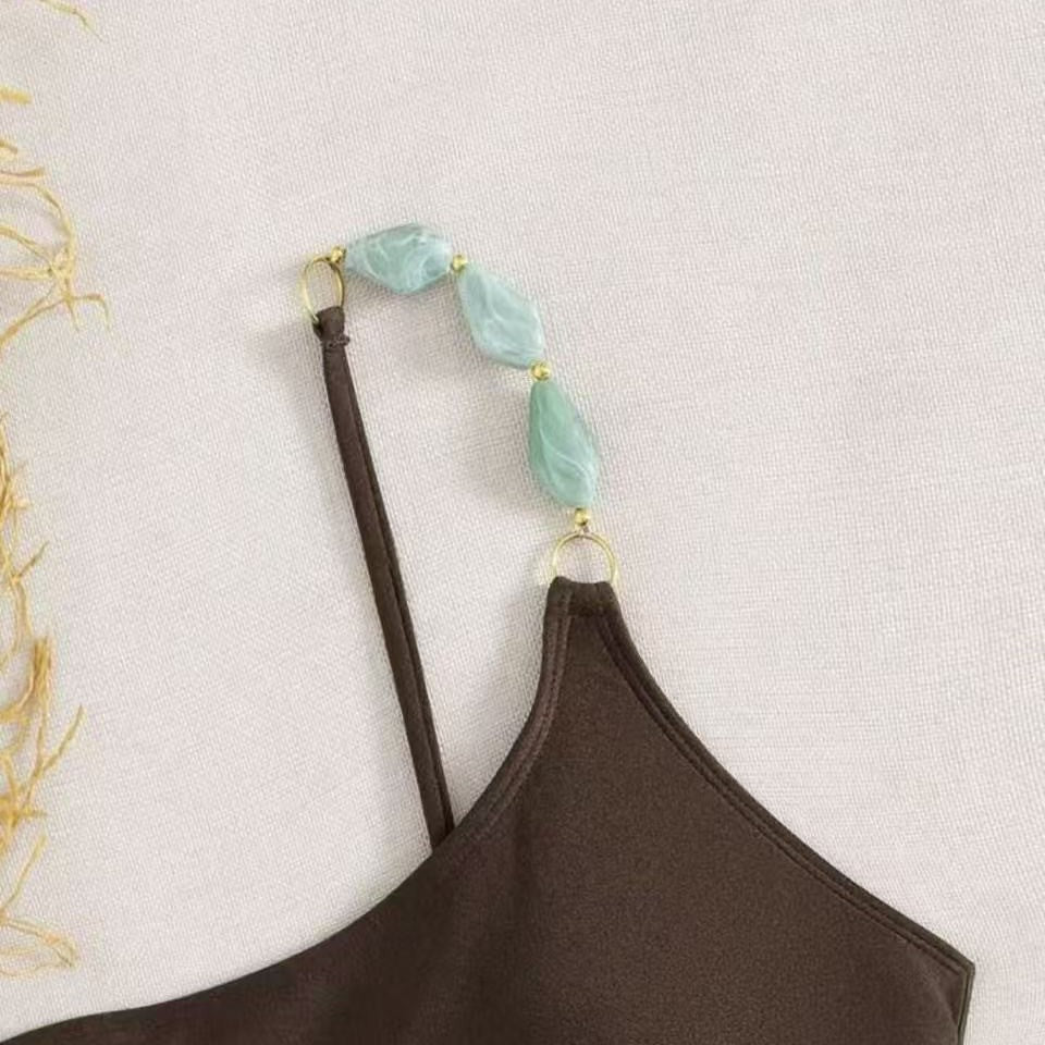 Damen Eleganter Einteiler Badeanzug mit einzigartigem Trägerdesign R&B