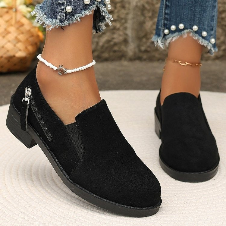 Damen modische Stiefeletten mit seitlichem Reißverschluss und ergonomischer Sohle R&B