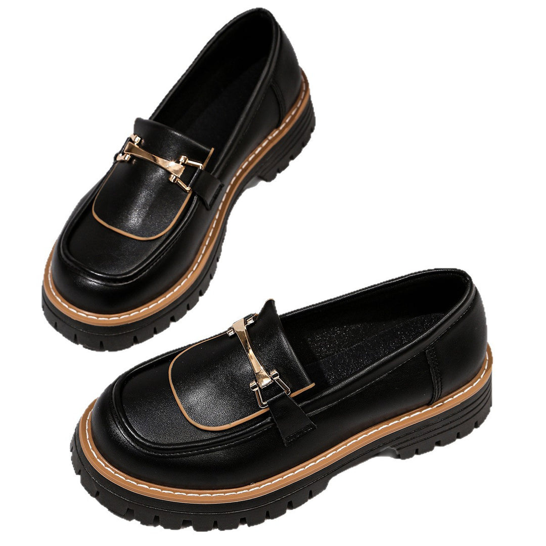 Damen modische Loafers mit stabiler Profilsohle und stilvollem Schnallendesign R&B