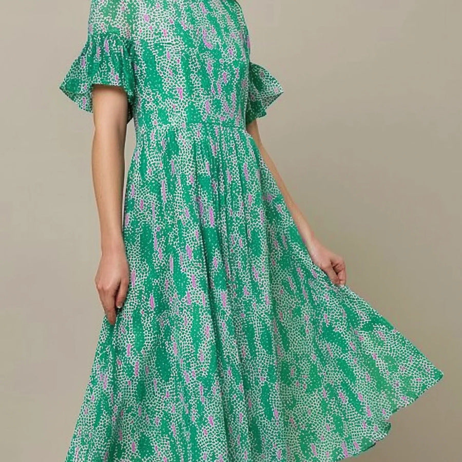 Damen Midi Kleid mit luftigen Rüschenärmel von R&B