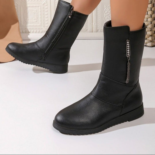 Damen modische Stiefel mit elegantem Reißverschluss und komfortabler Sohle R&B