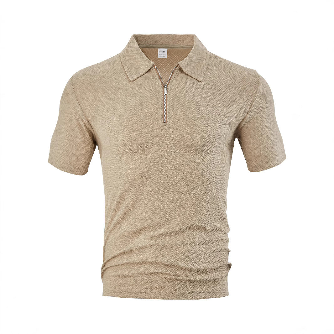 Herren Polo-Shirt mit elegantem Reißverschluss und strukturiertem Design R&B