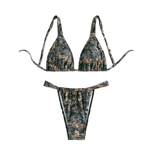Damen Triangel-Bikini mit aufregendem Camouflage-Muster R&B