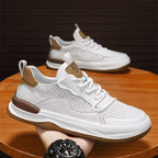 Damen Atmungsaktive Sport-Sneaker mit Leder- und Mesh-Elementen R&B