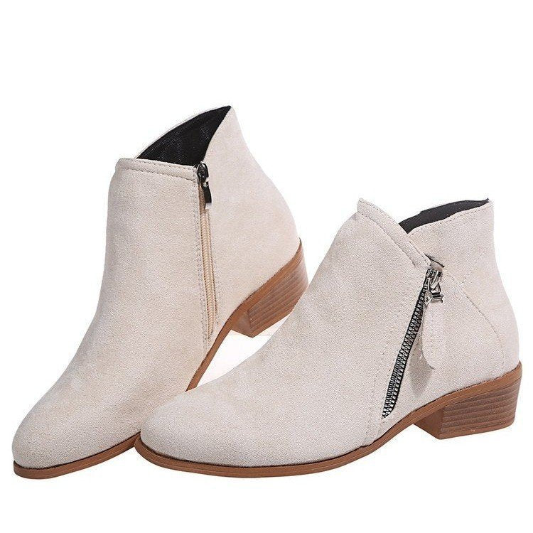 Damen Modische Kurz-Stiefeletten mit seitlichem Reißverschluss und weichem Obermaterial R&B