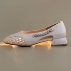 Damen Ballerinas mit glänzenden Applikationen und stilvollem Flechtmuster R&B