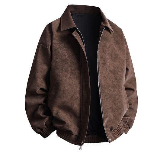 Herren Kunstleder-Bomberjacke mit lässigem Schnitt und praktischen Taschen R&B