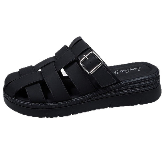 Damen Komfortable Schlüpfsandalen mit verstellbarem Riemen und ergonomischem Fußbett R&B