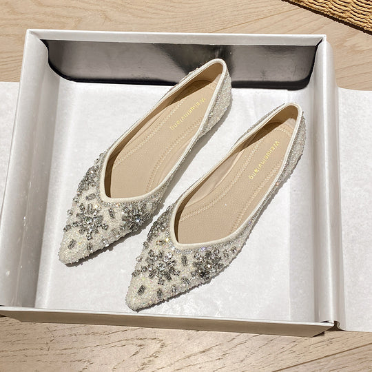 Damen Ballerinas mit funkelnder Strassverzierung und elegantem Obermaterial R&B