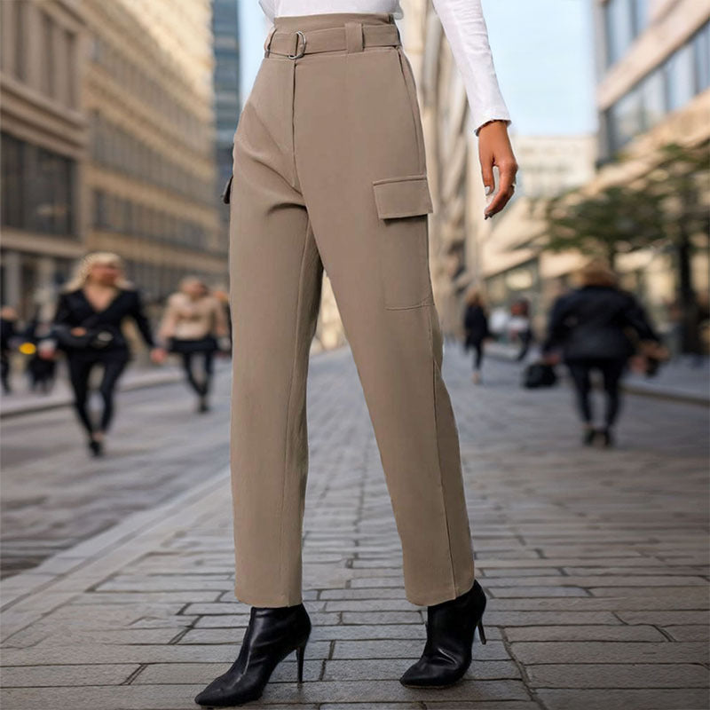 Damen Cargo-Hosen mit hohem Bund und praktischen Seitentaschen R&B