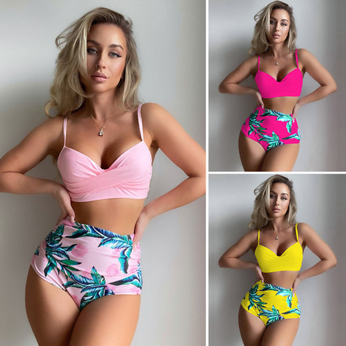 Damen Hoch taillierter Bikini mit kreativem Wickeldesign R&B