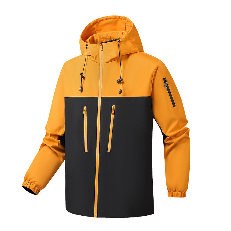 Herren winddichte Funktionsjacke mit stylischem Farbkontrast und praktischen Taschen R&B