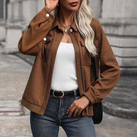 Damen moderner Utility-Jacke mit strukturiertem Obermaterial und praktischen Taschen R&B