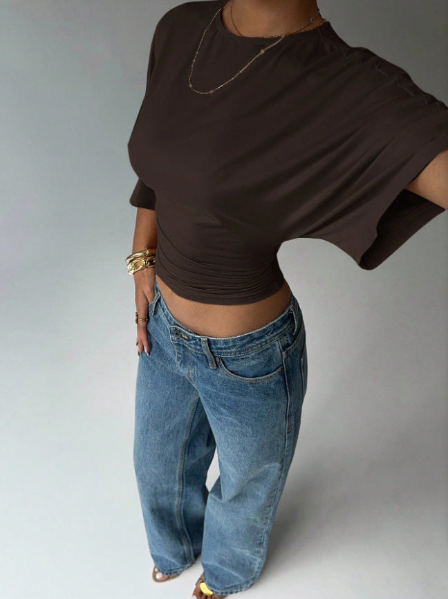 Damen Kurzärmliges Crop-Top R&B
