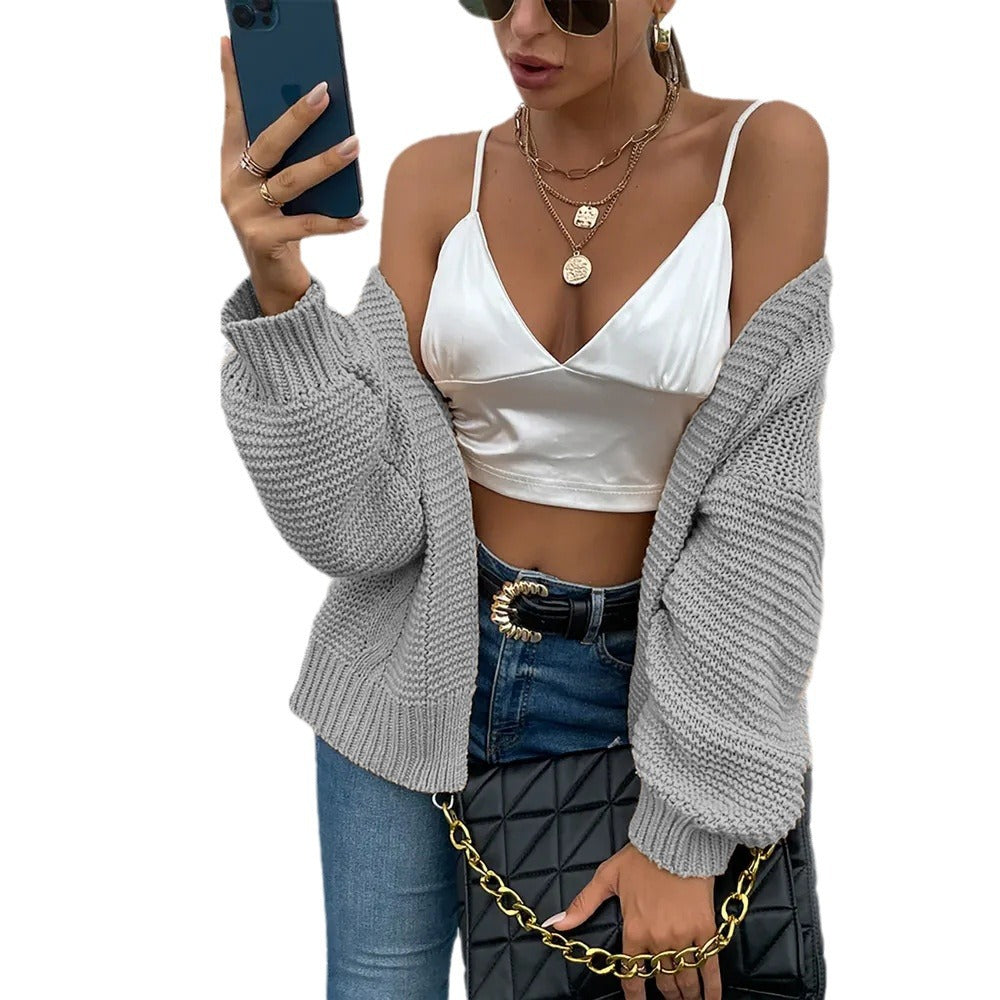 Damen Grober Strickcardigan mit lässigem Schnitt R&B