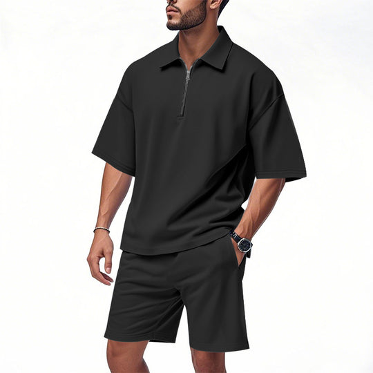 Herren lässiges Sport-Set mit kurzem Oberteil und praktischen Shorts R&B
