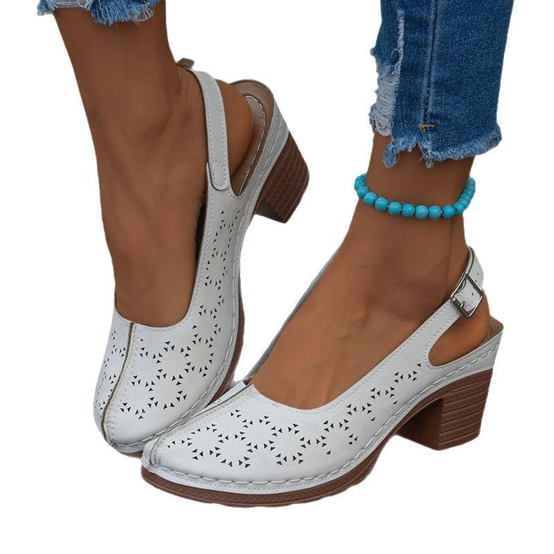 Damen Slingback-Pumps mit elegantem Cut-Out-Design und komfortablem Blockabsatz R&B