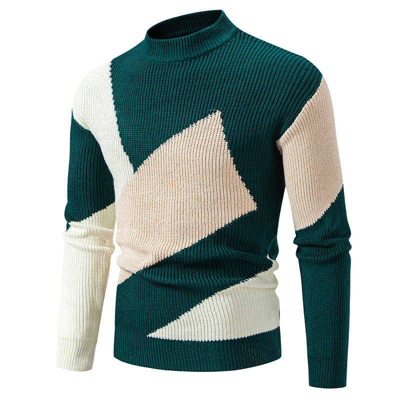 Herren modischer Rollkragenpullover mit modernem Grafikdesign R&B