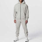Herren nan urbanes Reißverschluss‑Hoodie mit Kängurutasche und konisch zulaufender Jogginghose Set R&B