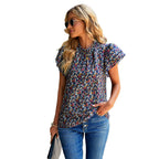 Damen Bluse mit floralem Design und Rüschendetails R&B