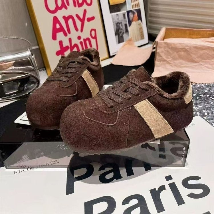 Damen Fleecegefütterte Sneakers mit sportlichem Design und rutschfester Laufsohle