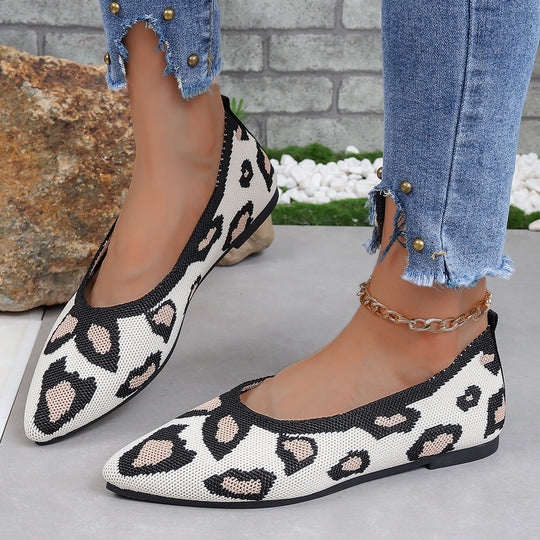 Damen Ballerinas mit modernem Leopardenmuster und bequemer Sohle R&B