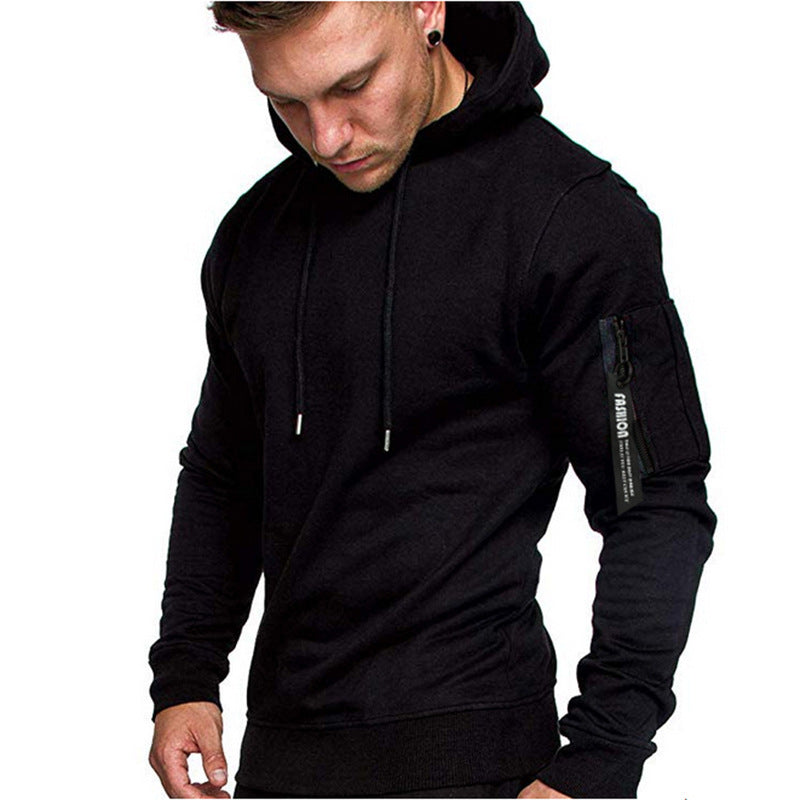Herren sportlicher Hoodie mit seitlichem Reißverschluss R&B