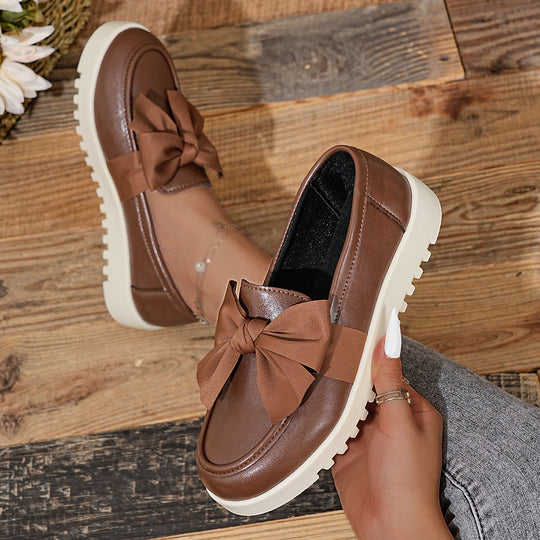 Damen Loafers mit dekorativem Schleifen-Design und rutschfester Sohle R&B